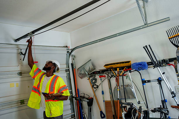 Professional Garage Door Panel Replacement technician working in Pine Level, NC
